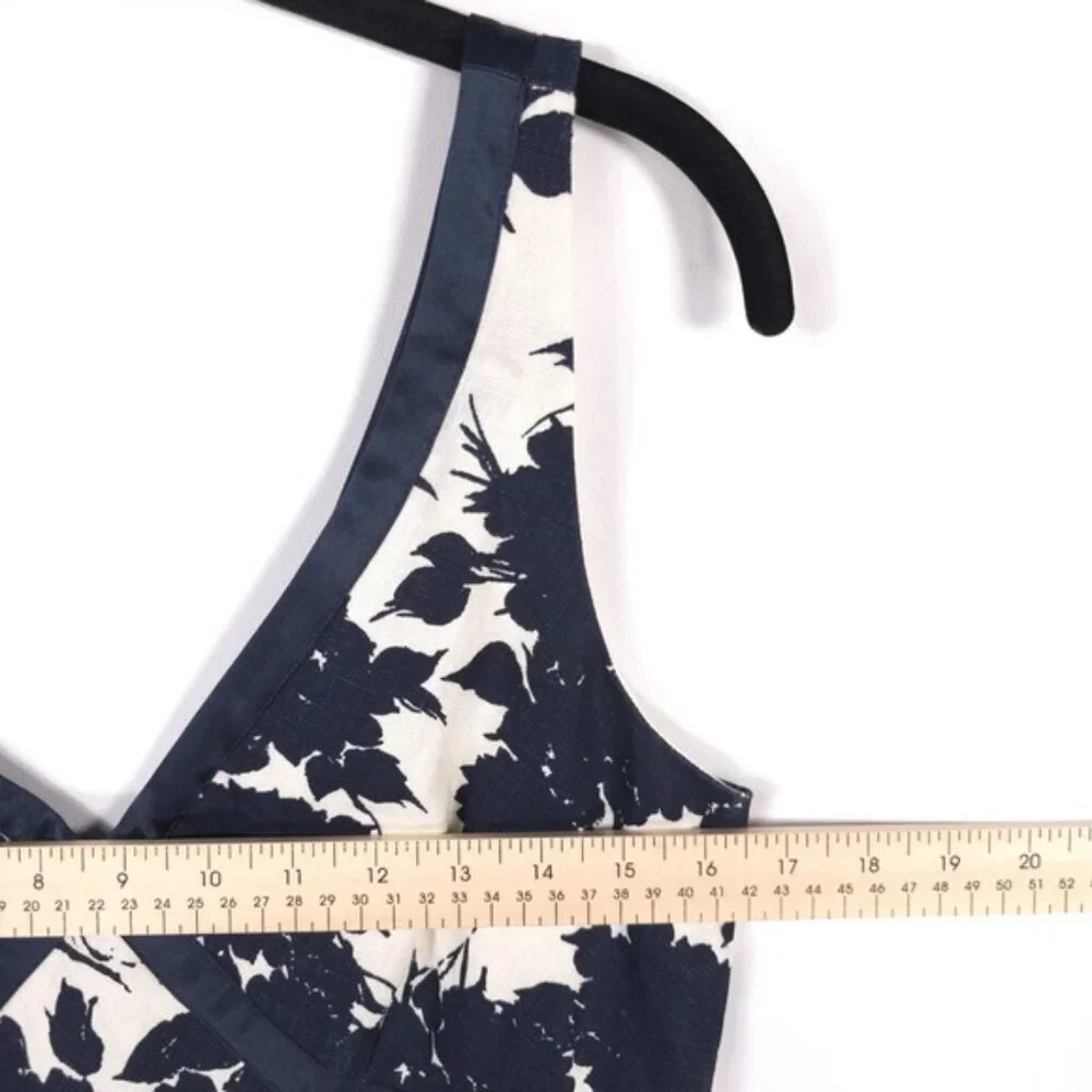 NWT J.CREW Women’s 100% LINEN SILK TRIM Sleeveless V-Neck Dress Floral Size 10‎
